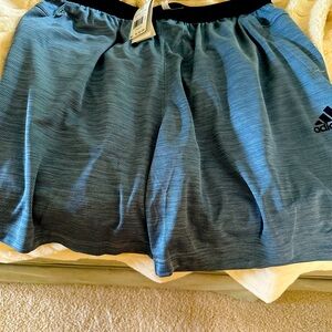Mens adidas primegreen blue athletic shorts new